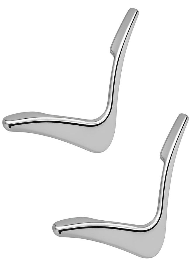DEEGAA MART Twin Hole Zinc Alloy Drawer Pulls, Handles for Drawers, Cabinets, Wardrobes, and Kitchen Doors - Decorative Furniture Hardware (2, Chrome, V Handle) - Image 1
