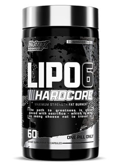 Nutrex Research Lipo 6 Hardcore Maximum Fat Burner, Helps Reduce Appetite And Cravings, Fires Up Metabolism, 60 Capsules 