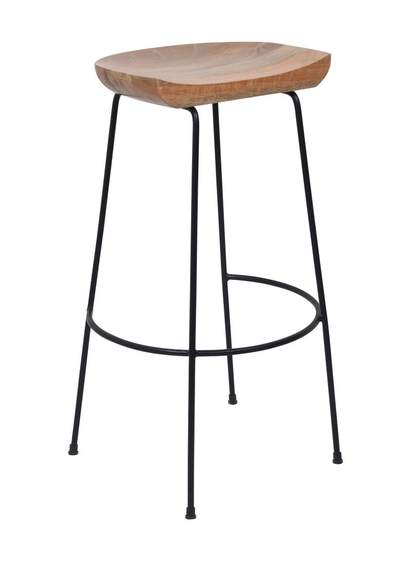 Generic AVA DESIGNZ Dia Set Of 2 Industrial Bar Stools | Bar Chair | Kitchen Counter Height Chair for Bar & Home | 10 Year Warranty - 30 Inch (Natural | Black)