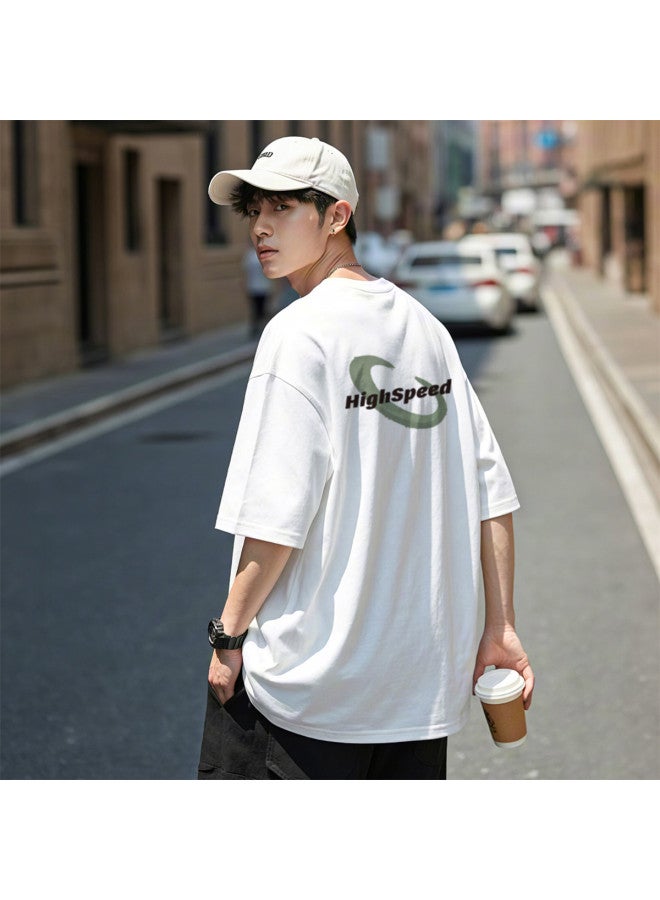 TonLion 2025 Summer Short Sleeve T-shirt For Men, Trendy Versatile Round Neck Cotton Tee, Loose Fit Casual Top - Image 2