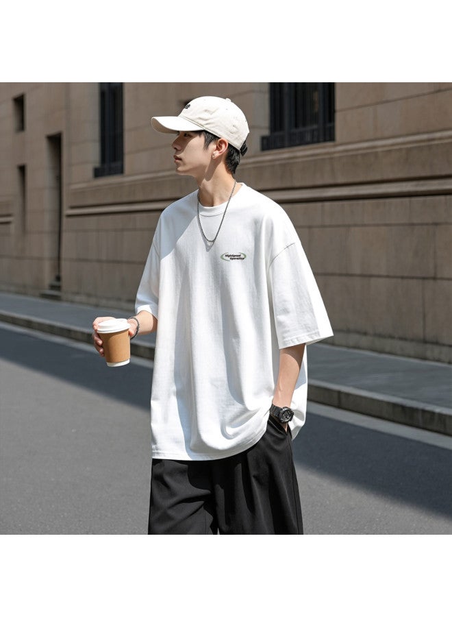 TonLion 2025 Summer Short Sleeve T-shirt For Men, Trendy Versatile Round Neck Cotton Tee, Loose Fit Casual Top - Image 3