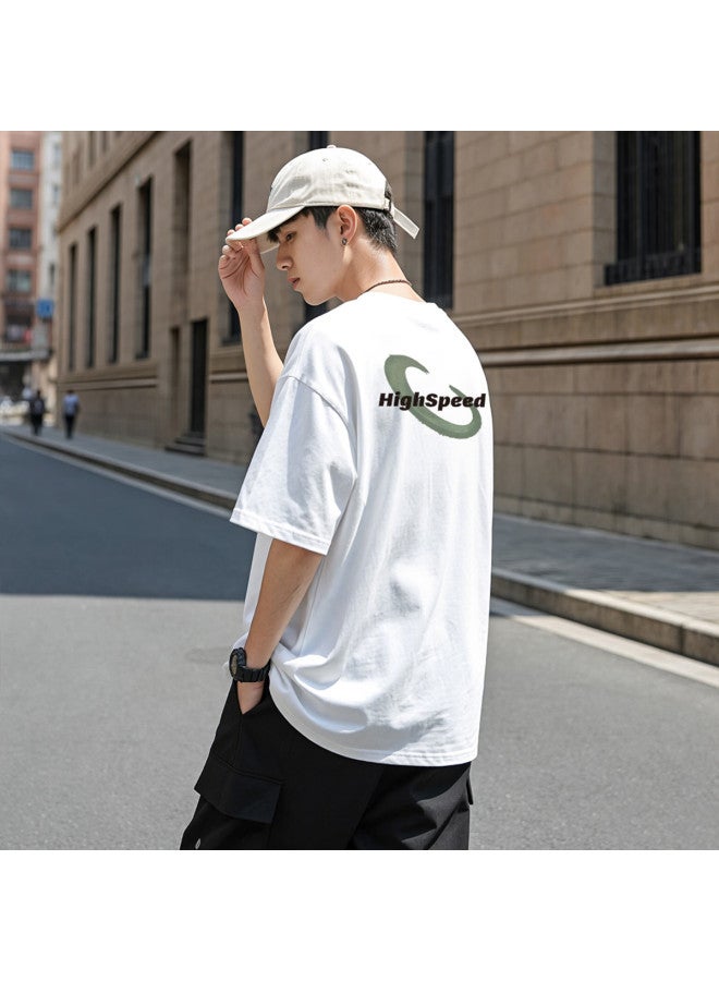 TonLion 2025 Summer Short Sleeve T-shirt For Men, Trendy Versatile Round Neck Cotton Tee, Loose Fit Casual Top - Image 5