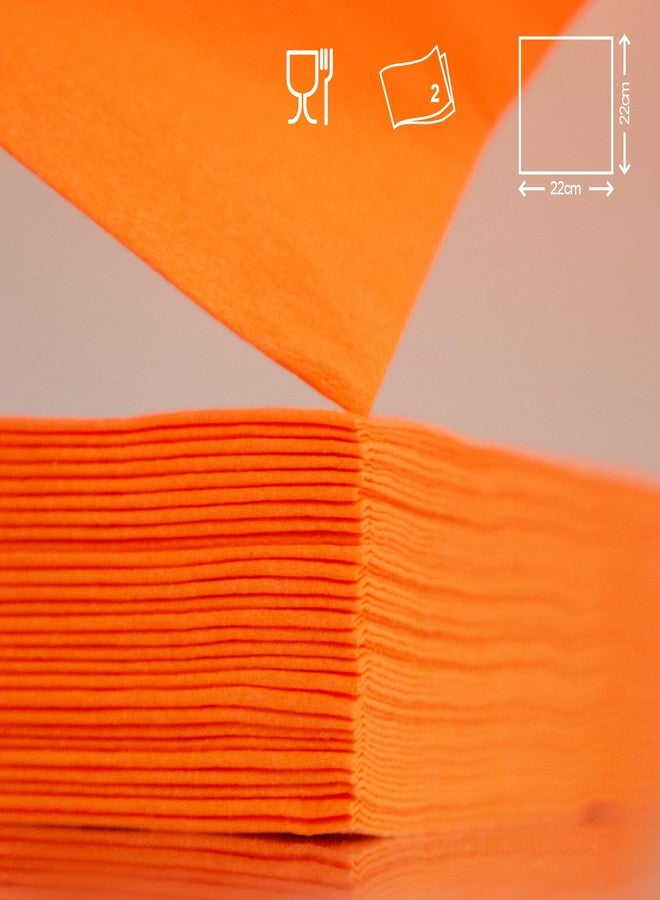 Renova Cocktail Napkins 2 Ply, Pack of 30 (22x22cm - Orange, Black Label Extra Soft and Absorbent Paper - Image 2