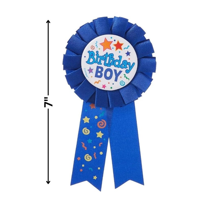 Unique Birthday Boy Blue Fabric Award Badge - 7" (1 Pc) - Perfect Celebration Accessory for Unforgettable Party - Image 2