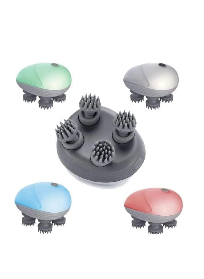 جهاز مساج تدليك للرأس كهربائي وتدليك لنمو الشعر محمول للعناية الذاتية وتخفيف الصداع والتوتر والتنظيف العميق والتدليك الكامل للجسم، ميزة اخري مناسب كهدية - Image 1