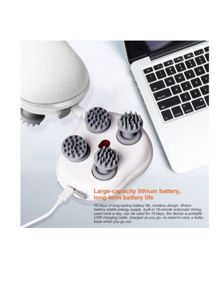 جهاز مساج تدليك للرأس كهربائي وتدليك لنمو الشعر محمول للعناية الذاتية وتخفيف الصداع والتوتر والتنظيف العميق والتدليك الكامل للجسم، ميزة اخري مناسب كهدية - Image 5