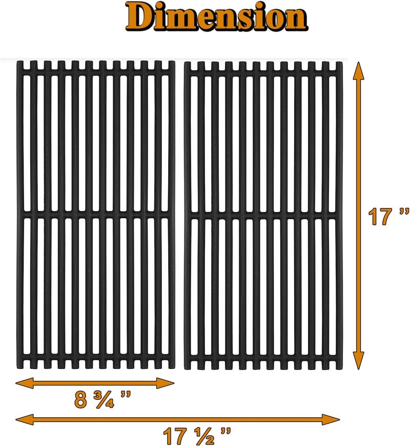 Grill Valueparts 17 Cast Iron Grates (2-Pack) for Charbroil 463642316 466642316 466642416 463245518 G362-0008-W1A 463675016P1 463675016 Nexgrill 720-0864 Lowes 748075 1031880 Signature 325 2 Burner - Image 2