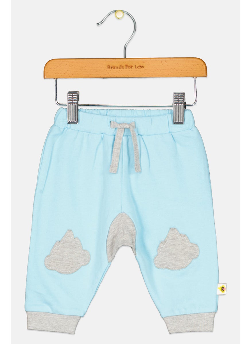 Cheekee Munkee - Toddlers Boy Drawstring Jogger Pants, Blue - Image 1