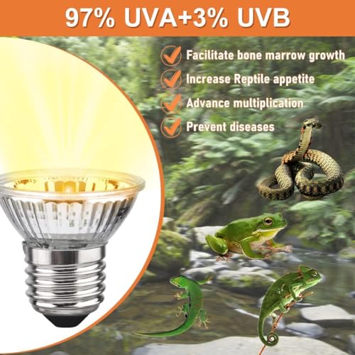 VAYINATO® 50 Watts Reptile Turtle Basking light turtle uvb uva heat lamp bulb turtle heat basking halogen bulb by Petzlifeworld - Image 4