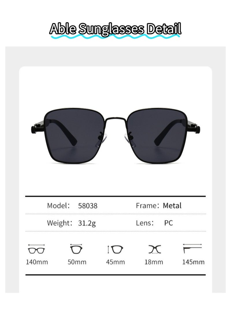 ABLE 【2025New Glasses】Unisex Polarized Metal Punk Retro Steam Sunglasses - UV400 UV Protection, High-Definition Anti-Glare, Silver Frame - Suitable for Fishing/Shopping/Driving/Travel/Parties, Fashionable Facial Accessory - Image 4