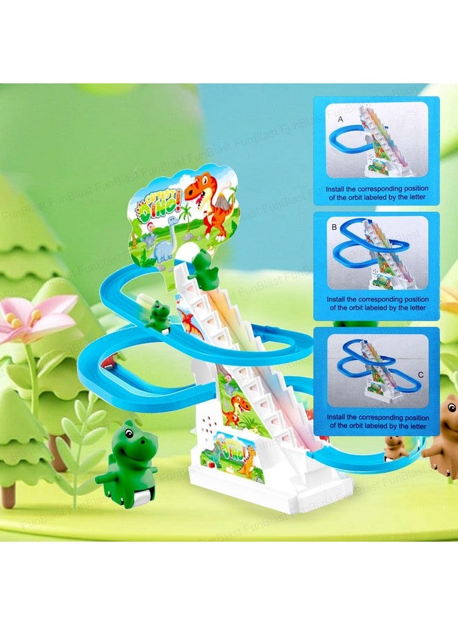 FunBlast Dino Slide Toy Set - Climbing Cartoon Race Track Set Little Lovely Dino Slide Toy Escalator Toy with Lights and Music, Funny Automatic Stair, Musical Toys for Kids (CutestDino) - Image 5