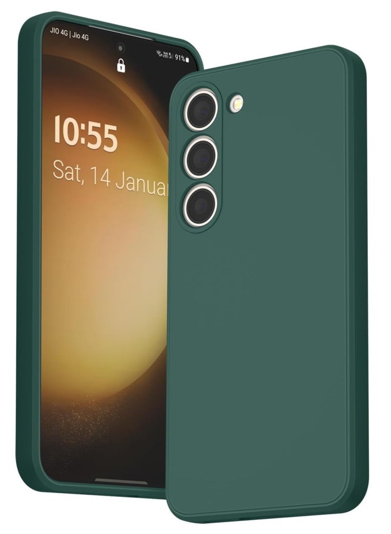 MIGOFAST Samsung Galaxy S23 Plus Soft Silicone Gelly Rubber Cover Shockproof Matte Finish Back Cover Inner Fabric Lining with Camera Protection Case Samsung Galaxy S23 Plus  Green - Image 1