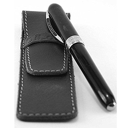 DiLoro Full Grain Genuine Leather Single Pen Case Holder Pouch Pencil Protector (Buffalo Black) - Image 3