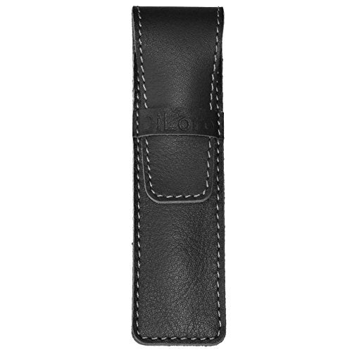 DiLoro Full Grain Genuine Leather Single Pen Case Holder Pouch Pencil Protector (Buffalo Black) - Image 1