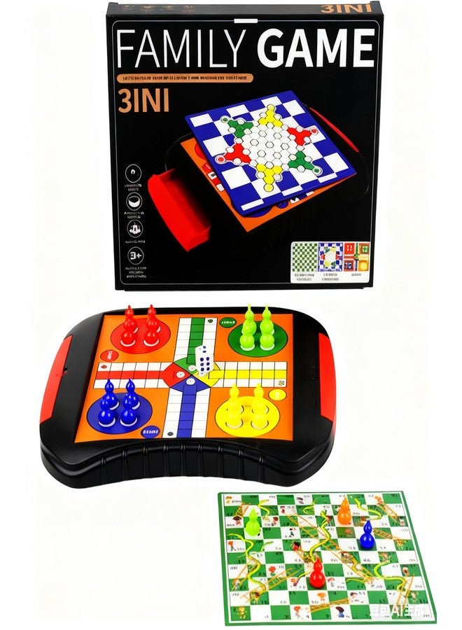 KalamkariX Ludo Board, Snake and Ladder, Board Games for Adults Family, 3-in-1 Classic Board Game Set, Premium Material, Fun for All Ages - Image 1