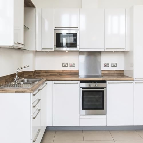 TANONE White Contact Paper 17.7" X196" for Kitchen Countertop Cabinets Wardrobe Furniture Vinyl Glossy Self Adhesive Wrap - Image 3