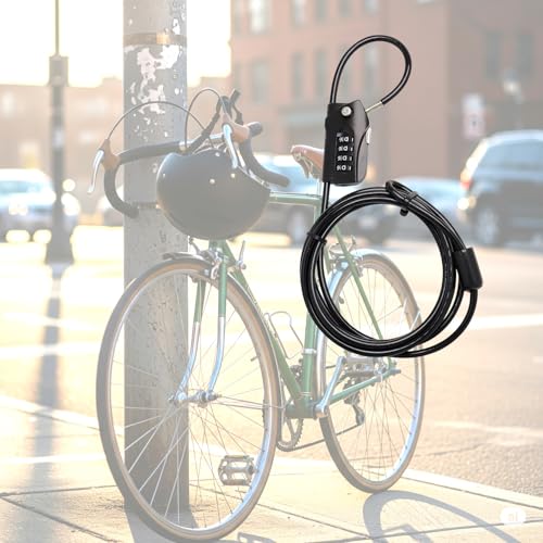 Bosvision 4-Digit Combination Padlock with Looped Security Steel Cable, 6'7" (200cm) - Image 5