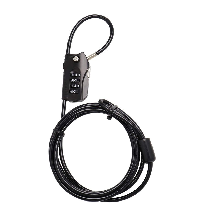 Bosvision 4-Digit Combination Padlock with Looped Security Steel Cable, 6'7" (200cm) - Image 1