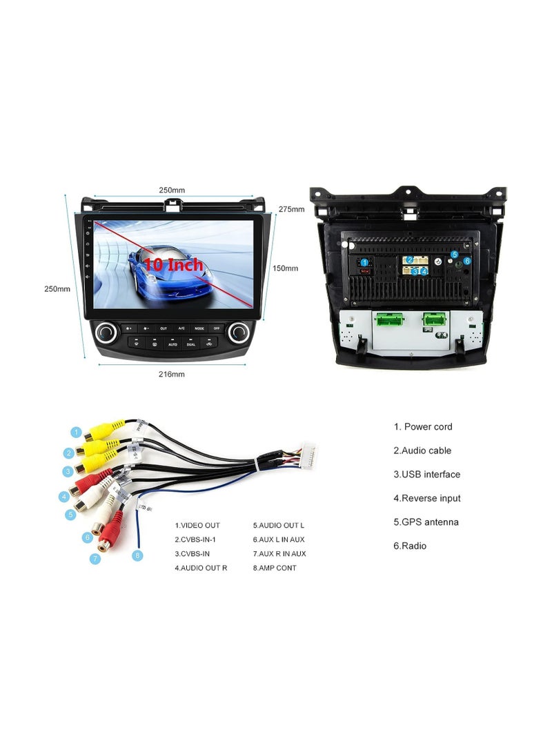 Android Car Stereo for Honda Accord 2003 2004 2005 2006 2007 1GB RAM 32GB ROM Mirror-Link Wi-Fi BT, Radio GPS Navigation, 10 Inch IPS Touch Screen with Backup Camera Included - pzsku/Z7AE7D2FB4F6309822BA3Z/45/_/1714723829/fa98e5e8-179c-4c17-9118-9dd622b8e3a6