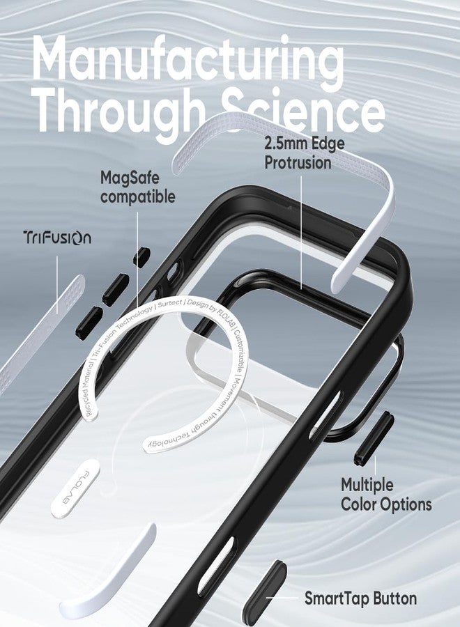 FLOLAB Surtect Tri-Fusion Magnetic for iPhone 17 Pro Case Protective Slim Design Magsafe Compatible Military Grade - Clear Matte Translucent - Image 3