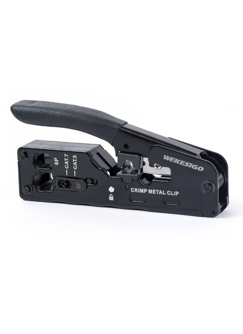 Network Crimper Network Cable Stripper Cutter RJ45 Crimping Tool Ethernet Wire Cutter Crimper Crimping pliers for RJ11 RJ12 RJ45 6P6C4C8P8C Cat7 Cat6A Cat6 Cat5E Cat5 Modular Plugs Connectors