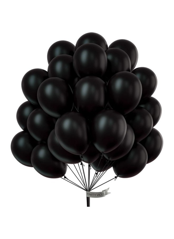 PartyWoo - Black Balloons, 51 Pcs 12 Inch Matte Black Balloons, Black Balloons For Balloon Garland Or Balloon Arch As Party Decorations, Birthday Decorations, Retirement Party Decorations, Black-Y18 - Image 1
