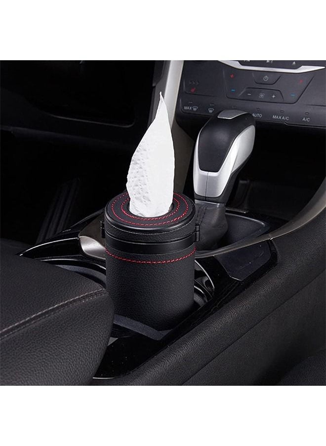 Arabest Car Tissue Box Cylindrical Tissue Box Pu Leather Circular Tissue Container for Car Cup Holder  - Image 2