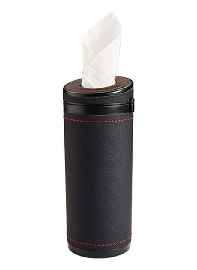 Arabest Car Tissue Box Cylindrical Tissue Box Pu Leather Circular Tissue Container for Car Cup Holder  - Image 1