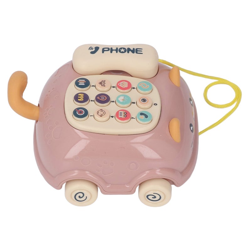 Baby Telephone Pull Toy Multiple Sounds Chinese English Voice Attractive Cat Shape Baby Music Telephone Car - Image 3
