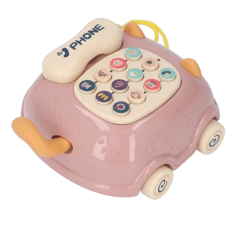 Baby Telephone Pull Toy Multiple Sounds Chinese English Voice Attractive Cat Shape Baby Music Telephone Car - Image 4