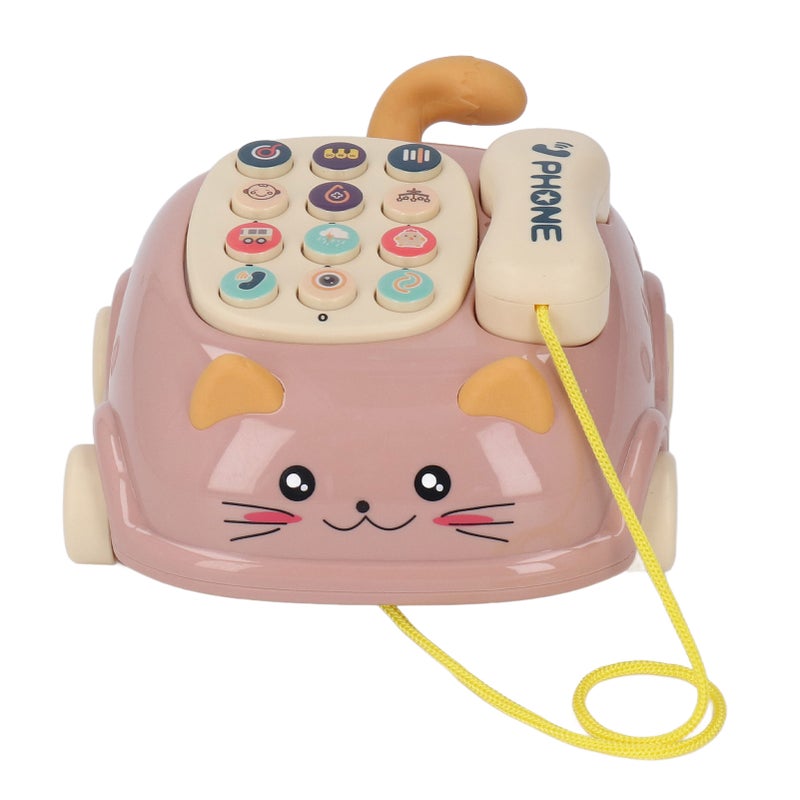 Baby Telephone Pull Toy Multiple Sounds Chinese English Voice Attractive Cat Shape Baby Music Telephone Car - Image 5