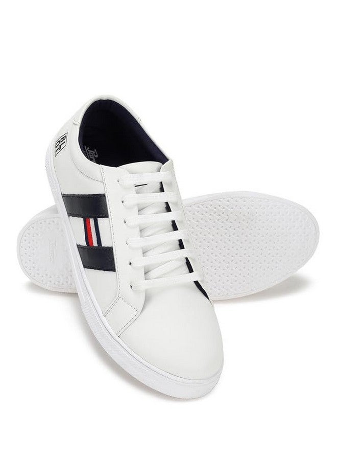 PARAGON K1025G Leather Look Casual Sneakers for Men with Ultra Soft Ankle Support, Cushioned Insoles, Lace up for Good Fitting | Comfortable, Lightweight & Durable | Ideal for Outdoor Use White - Image 4