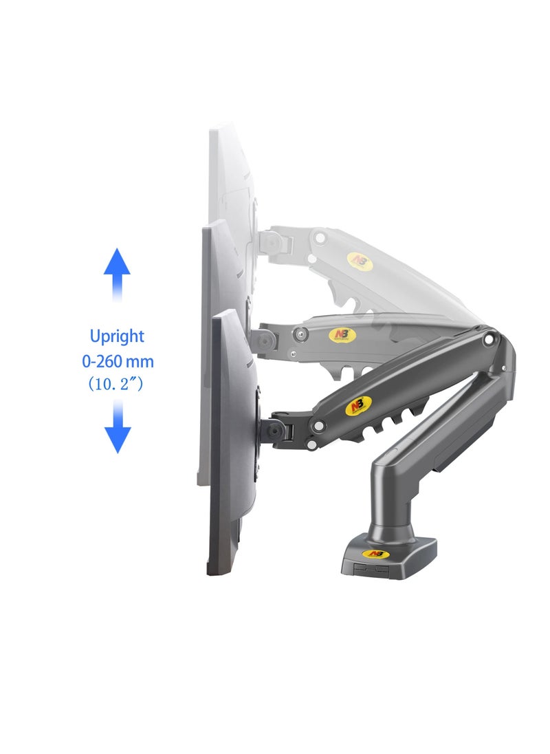 Full Motion Swivel Monitor Arm with Gas Spring for 17-30''Monitors(Within 4.4lbs to 19.8lbs),Monitor Desk Mount Computer Monitor Stand F80