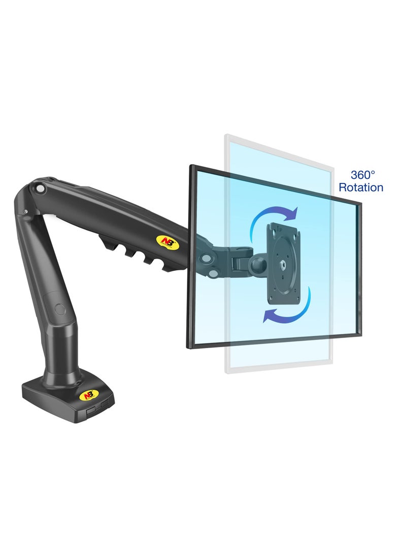 Full Motion Swivel Monitor Arm with Gas Spring for 17-30''Monitors(Within 4.4lbs to 19.8lbs),Monitor Desk Mount Computer Monitor Stand F80