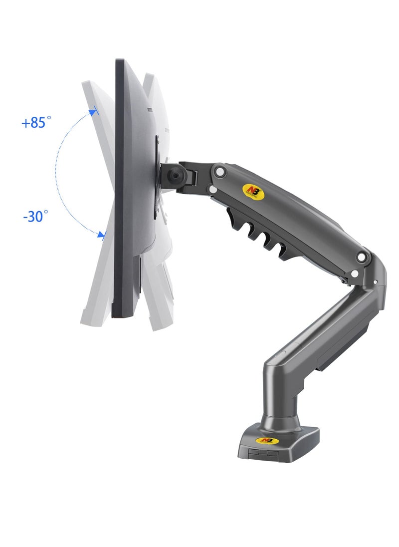 Full Motion Swivel Monitor Arm with Gas Spring for 17-30''Monitors(Within 4.4lbs to 19.8lbs),Monitor Desk Mount Computer Monitor Stand F80