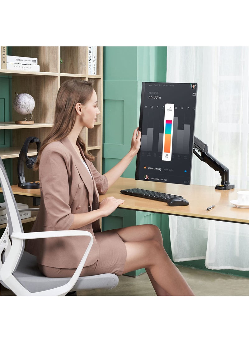 Full Motion Swivel Monitor Arm with Gas Spring for 17-30''Monitors(Within 4.4lbs to 19.8lbs),Monitor Desk Mount Computer Monitor Stand F80