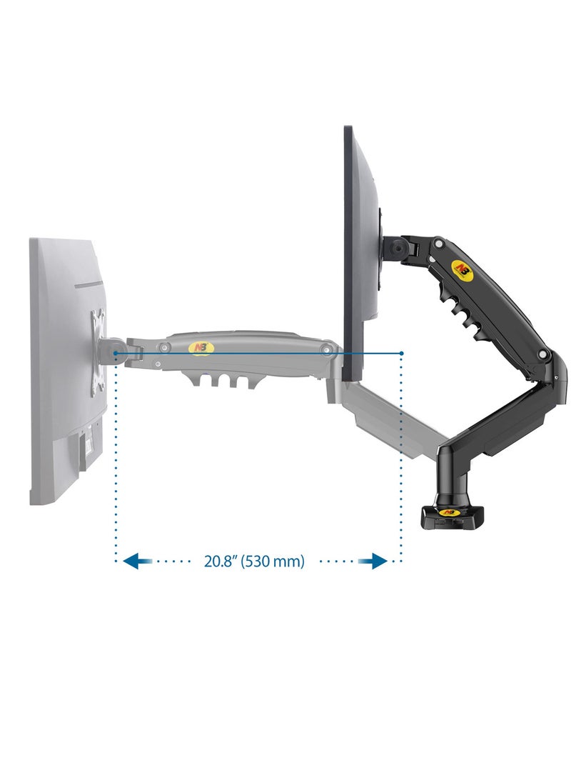 Full Motion Swivel Monitor Arm with Gas Spring for 17-30''Monitors(Within 4.4lbs to 19.8lbs),Monitor Desk Mount Computer Monitor Stand F80