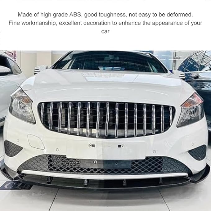 Brilluxa Front Bumper Lip Spoiler, Air Chin Splitter Body Kit, Compatible with Mercedes-Benz A-Class W176 Standard Prefacelift, 3-Section Glossy Black Front Lip, Car Exterior Trim Upgrade - Image 4