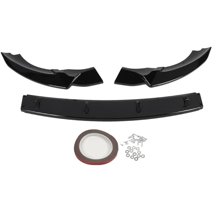 Brilluxa Front Bumper Lip Spoiler, Air Chin Splitter Body Kit, Compatible with Mercedes-Benz A-Class W176 Standard Prefacelift, 3-Section Glossy Black Front Lip, Car Exterior Trim Upgrade - Image 1