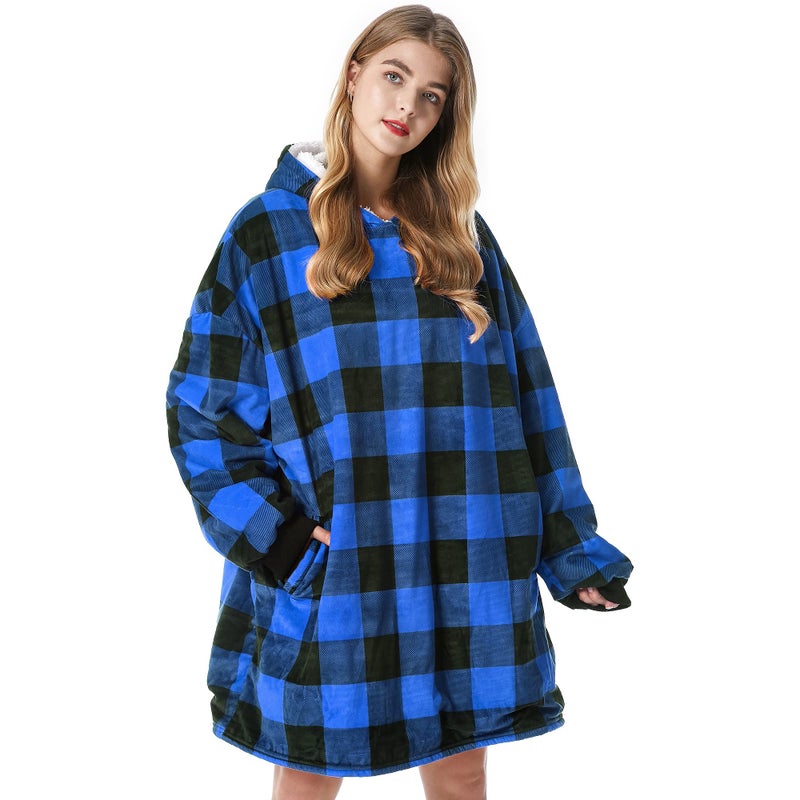 Felicigeely Blanket Hoodie  Oversized Wearable Blanket Sweatshirt for Adults Women Men Warm Cozy Thick Hoodie Blanket with Pocket and Sleeves Gift for Her Mom Girls - Image 1