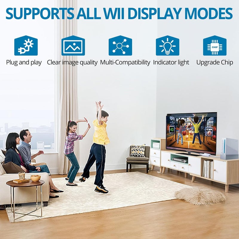 AUTOUTLET محول Wii إلى HDMI 1080P لجهاز Full HD، محول HDMI لوحدة Wii مع مقبس صوت 3.5 مم ومخرج HDMI متوافق مع نينتندو وي، وي يو، HDTV، شاشة - يدعم جميع أوضاع عرض Wii 720P - Image 5