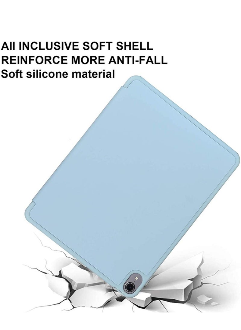 ELTRAZONE - Case for New iPad Air 5th Generation (2022)/iPad Air 4th Generation (2020) 10.9 Inch, with Screen Protector and Auto Wake/Sleep Cover, White Ice Blue - Image 1