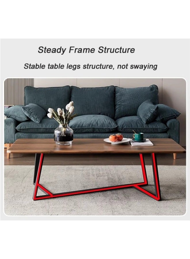 GGEROU Coffee Table Large Capacity Table Storage Simple Living Room Table Modern Tea Table Small Unit Square Living Room Simple Small Tea Table Design(Walnut) - Image 5