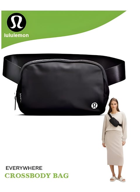 Everywhere Belt Bag, Compact, and Convenient Belly Bag with Zippered Pockets, Easy-Access Exterior Pocket, and Interior Essentials Pocket for On-the-Go Storage, Black
