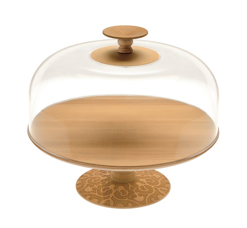 Alessi "Dressed in wood" Lid in Pmma With Knob in Beech, Wood - Image 3