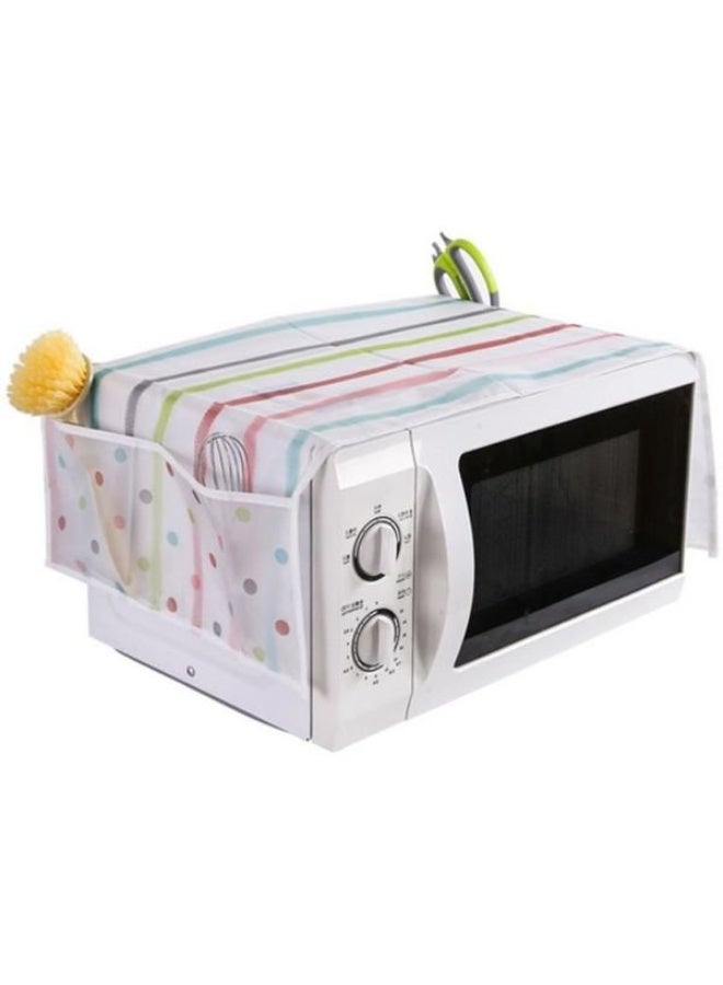 Waterproof Microwave Cover with Side Storage Pockets 85 x 35 cm High Quality Dustproof Protector Practical Kitchen Appliance Top Cover Easy Clean - Image 1