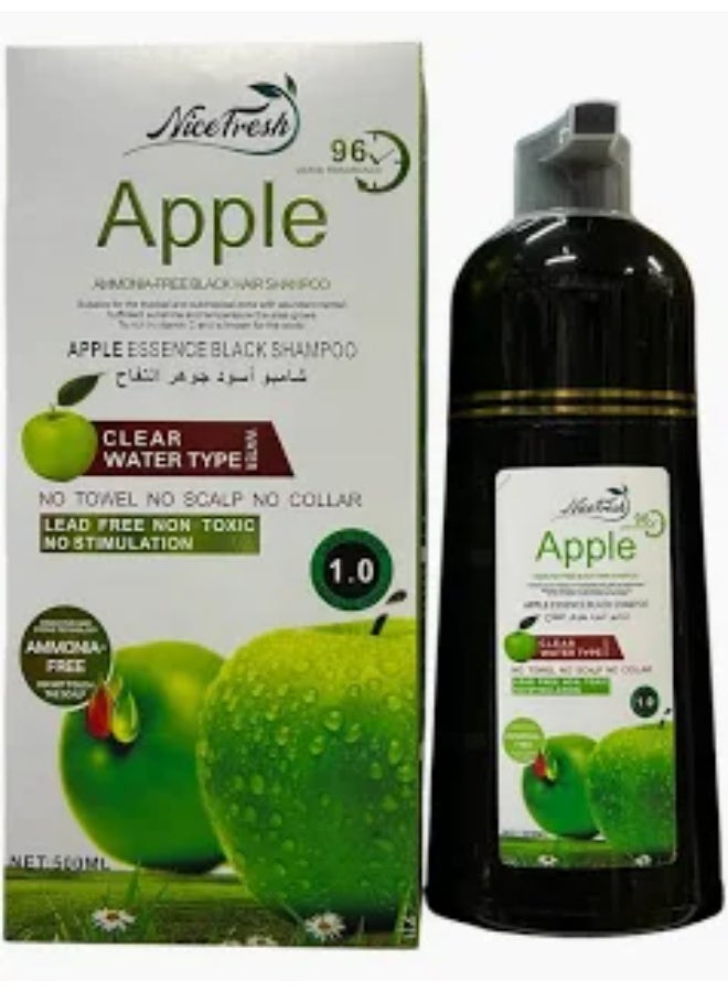 Apple Hair Color Shampoo Natural Black 2.0 96HR 500ml - Image 2