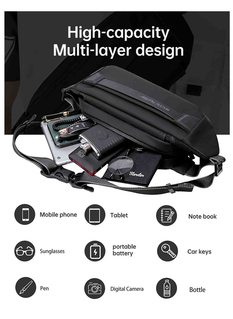 ARCTIC HUNTER Lightweight Waist Money Bag for Men and Women Crossbody Shoulder Bag Belt Bag for Travel Walking Running Hiking Cycling Black YB00043  - Image 4