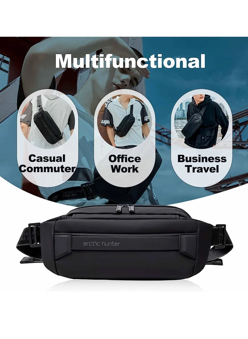 ARCTIC HUNTER Lightweight Waist Money Bag for Men and Women Crossbody Shoulder Bag Belt Bag for Travel Walking Running Hiking Cycling Black YB00043