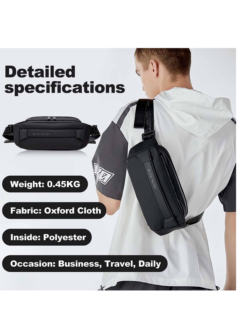 ARCTIC HUNTER Lightweight Waist Money Bag for Men and Women Crossbody Shoulder Bag Belt Bag for Travel Walking Running Hiking Cycling Black YB00043  - Image 5